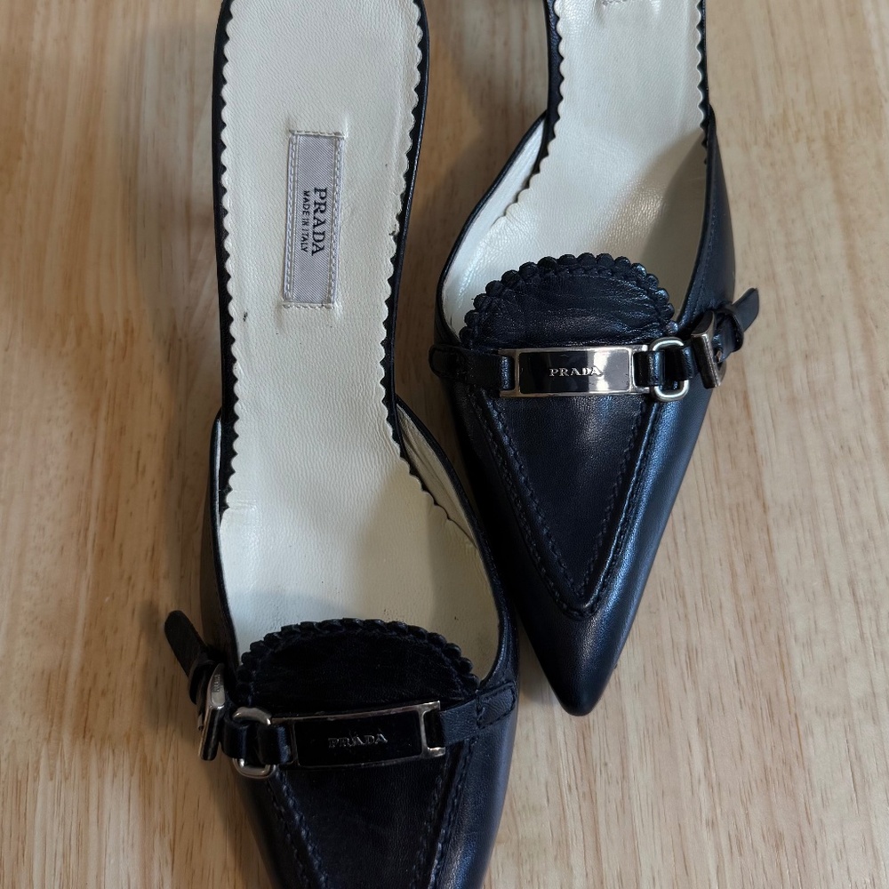 Vintage Prada Kitten Heels Pointed Toe